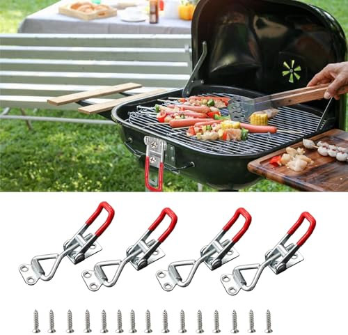 Chiusura a Leva Regolabile,4pcs Chiusura a Leva Metallo,Chiusura a Leva Regolabile in Metallo,Toggle Morsetto Regolabile,Toggle Morsetto,Ganci Chiusura Regolabile a Leva Morsetti a Ginocchiera