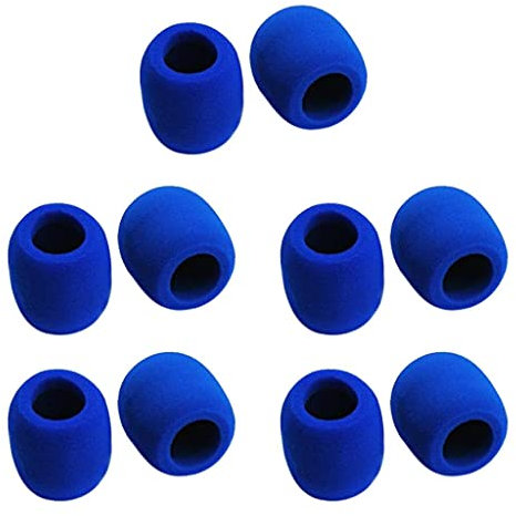 10 Pack Blue Microphone Covers weight Professional Microphone Foam Windscreen Universal Filter for Lapel Headset Mic