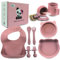 Vajilla Bebe Silicona - Plato con Ventosa para Bebés y Cuenco Bebé Antideslizante de Alimentación, Vajilla Infantil Segura, Apta para Lavavajillas, Microondas, Horno - BLW (Baby Led Weaning)