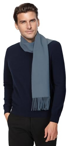 Moschen Bayern Herrenschal Kaschmirschal Herren Schal Wolle Kaschmir Cashmereschal Winterschal Wollschal - Blau Mittelblau