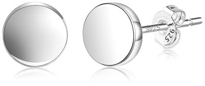 ASH'S CHOICE Sterling Silber Ohrstecker Flache Runde - Kleine Knorpel Ohrringe für Damen, Frauen & Männer