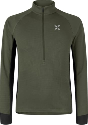 MONTURA Thermic 2 Maglia in Pile Fleece da Uomo con Mezza Zip, Capo ideale per sci alpinismo, alpinismo e attività outdoor (IT, Testo, S, Regular, Regular, Verde Salvia)