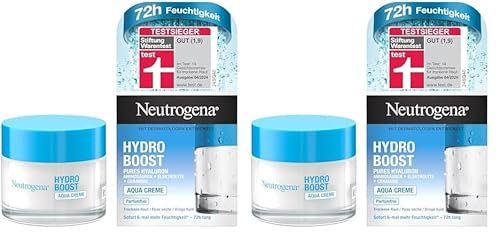 Neutrogena Hydro Boost Gesichtscreme Aqua mit Hyaluron ölfrei und parfümfrei für trockene Haut, 50 ml (Packung mit 2)