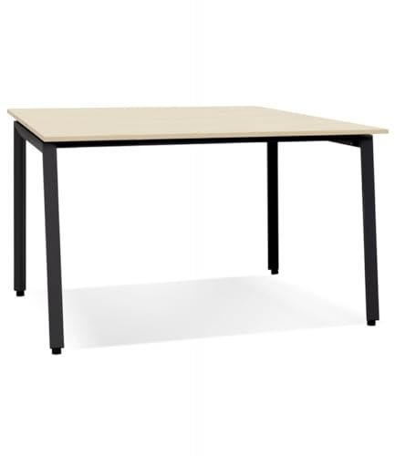 Besprechungstisch Holz Metall | Konferenztisch quadratisch Büromöbel | Meetingtisch modern Arbeitsplatz | Elegantes Design | 140x140x74,5 cm | Amadeus Square Kollektion