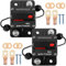 Lot de 2 disjoncteurs automatiques pour voiture 60 A 12-48 V avec réinitialisation manuelle Porte-fusible étanche pour camion, voiture, caravane, bateau (60 A)
