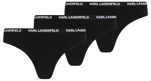 Karl Lagerfeld Damen Logo Thong (3 Pack) Schwarz S