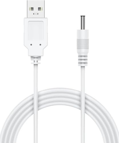 Ymhapp USB-Ladekabel für Foreo Luna2 Mini2 Mini3 Go UFO ISSA, Fairywill Zahnbürste FW-507 FW-508 FW-917 D7 E11, Rundstecker USB auf 5 V Ladekabel, USB-Kabel, Weiß