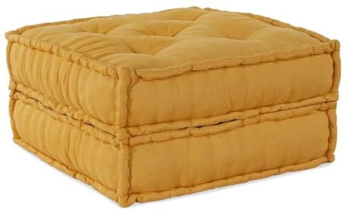 Teenpull Modulares Sofa Pouf, Gelb, 70x70x36 cm, aus Baumwollstoff, bequem, weich gepolstert, für Wohnzimmer, Garten, Outdoor Möbel
