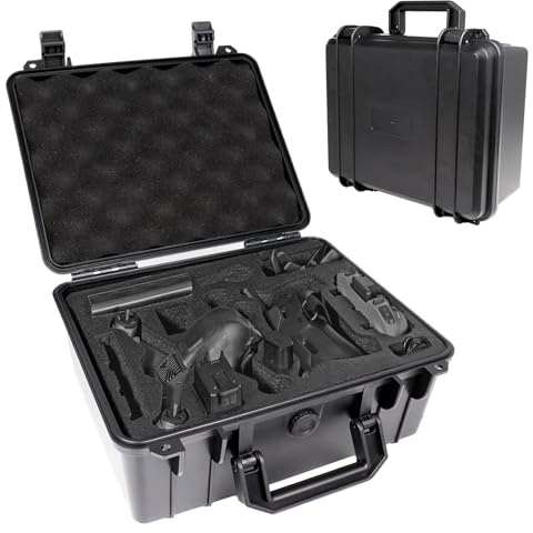 Shockproof Tool Case Waterproof Hard Case with DIY Customizable Foam Insert Portable Protective Case for Camera Drones Equipments Tools Test Instruments (28 x 24 x 13cm, Black)