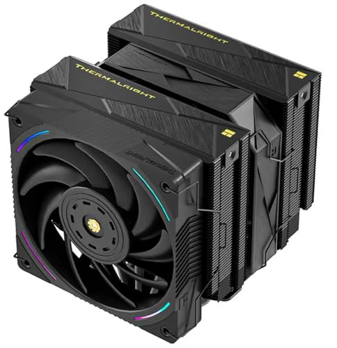Thermalright Royal Pretor 130 Ultra Black CPU Cooler, 7 Heat Pipes Heatsink CPU Cooling, Black Brushed Top Cover, for Intel LGA115X/2011/1700/1851,AM4/AM5 Platforms,Double Towers and Fans Cooler