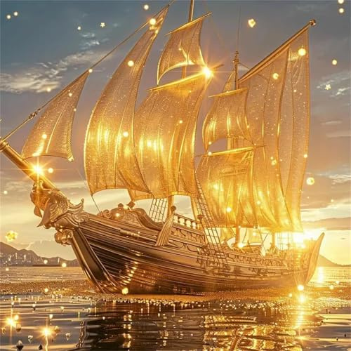 Puzzle 200 Teile für Erwachsene und Kinder, Puzzle Erwachsene 200 Teile, EIN Herausfordernde Rätsel, Puzzlespiele für Die Ganze Familie, Geschenke für Frauen Männer,Thema:Boot Golden