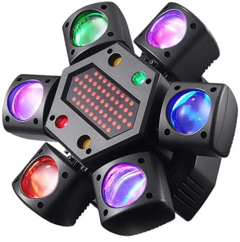 Multi-Beam-LED-Atmosphärenlicht,2026 New Mini Moving Head LED DJ Bühnenlicht,80W Lampenarm RGBW Gobo Beam Discolicht Partylicht mit Fernsteuerung für DJ Bar Geburtstag Club Hochzeit