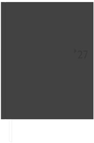 Wochenbuch anthrazit Leine Register 1W/2S 2027: Buchkalender 21x26 cm mit 1 Woche auf 2 Seiten, 8-sprachigem Kalendarium, Registerschnitt, wattiertem Einband & Leseband für Arbeit & Studium | Buchkalender 21x26 cm mit 1 Woche auf 2 Seiten, 8-sprachigem Kalendarium, Registerschnitt & gepolstertem Einband