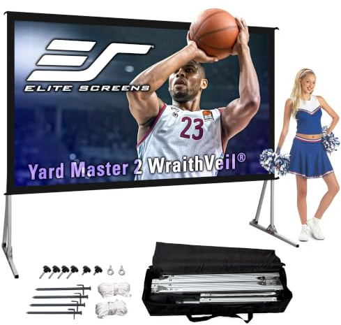 Elite Screens OMS100H2-DUAL Mobile Garten Leinwand Yard Master 2 Dual 222 Outdoor Projection Screen schwarz