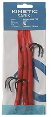 Kinetic Norsk Gummimakk Pro Mix, jeder Makk mit Doppel-Haken, in Vier fängigen Farben, Größe 10/0