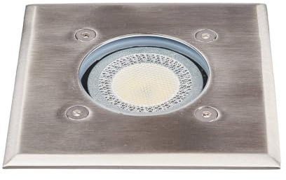 Lindby Bodeneinbaustrahler Insa (wasserdicht (Modern) in Alu aus Edelstahl (1 flammig, GU10) - Bodeneinbauleuchte außen