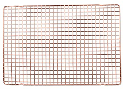 Nordic Ware 43945 Rectangular Grid Rustproof Copper-Plated Wire Rack, Premium Accessories to Cool Bakes, Steel