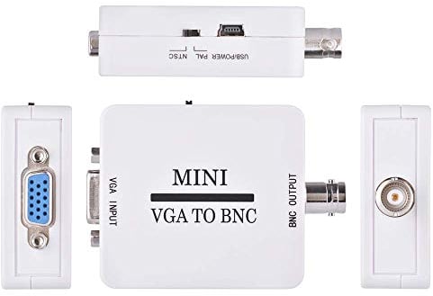 PHILED Mini HD VGA to BNC Video Converter, VGA to BNC Video Adapter Powered by USB 1080P Audio Converter for Video Conference Home Theater TV Image Conversion