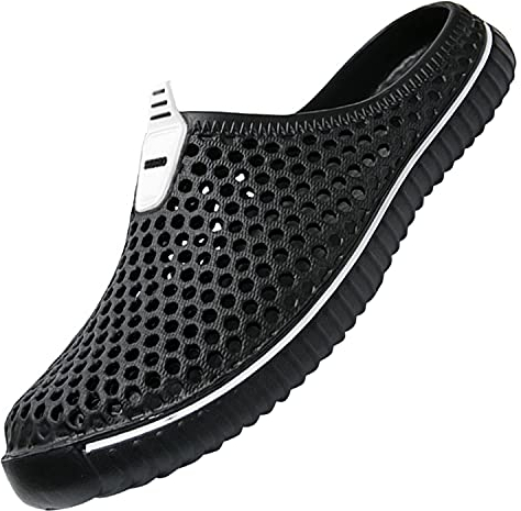 SAGUARO Uomo Donna Spiaggia Traspirante Pantofole Leggero Flessibile Estate Sandali Anti-scivoloso Unisex Clogs Piscina Slippers 41EU Nero