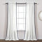 Lush Decor Pompon-Vorhang, strukturiert, einfarbig, Vintage-Chic-Stil, Fensterpaneel für Wohnzimmer, Esszimmer, Schlafzimmer (Einzel), Marineblau, 127 cm B x 244 cm L