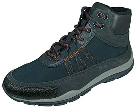 Geox Damen Stiefel KANDER, Frauen Schnürstiefel,lose Einlage, kurz-stiefel high top sneaker sportschuhe schnürung weiblich lady,BLAU,37 EU / 4 UK