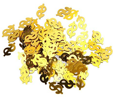 HEEPDD 60g Dollarzeichen Gold Wurfkonfetti - Hochzeit, Party, Dekoration