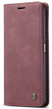 JMstore Coque Compatible avec Xiaomi Redmi Note 10 Pro,Coque Rabat Cuir avec Magnetique,Housse Protection Portefeuille Étui Cartes Stand Fonction (Rouge)