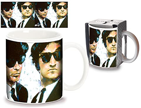 Blues Brothers Tasse weiß, bedruckt, aus 100% Keramik, Fassungsvermögen ca. 470 ml.
