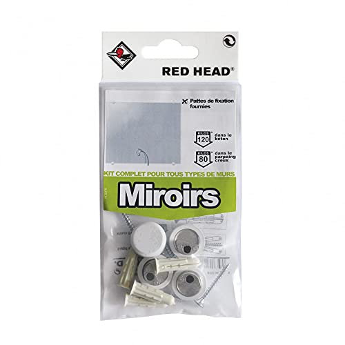Red Head kit Chevilles à Expansion Miroir Blanc, Diam.6 x L.25 mm