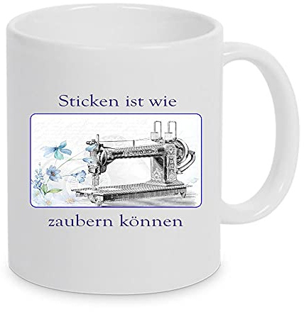 Geschenke-Macher bedruckte Tasse Sticken oder nähen ist wie zaubern können (Sticken ist wie zaubern können)