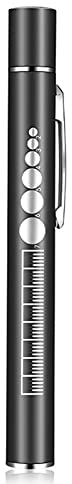 Uadme Diagnostic Medical Penlight, Rechargeable LED Pen Torch with Pupil Gauge and Clip, First Aid Doctors Nurses Medical Pen Light, Medical Equipment