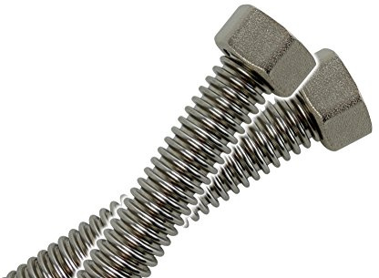 DN12 Edelstahlwellrohr 70 cm beidseitig 1/2'' ÜM enggewellt & fertig montiert -Solarrohr Solarleitung