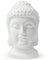 FORLONG Buddha-Kopf-Statuen, Buddhismus, religiöse Figuren, Skulptur-Dekorationssammlung für Zuhause und Büro (weiß)