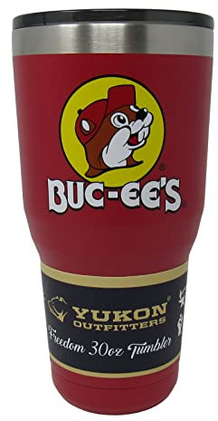 Buc-ee's Red Stainless Steel Tumbler With Bucky the Beaver, Double Wall Vacuum Insulated, 30 Ounces
