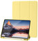 Funda Cover Compatible con iPad 9 8 7 Generación (10.2 Pulgadas, 2021/2020/2019), Soporta Carga de Pencil 2nd Gen, Auto Despertador/Sueño (Amarillo)