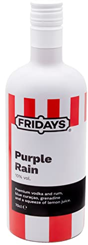 Fridays Purple Rain Pre-Mixed Cocktail - Ready To Drink Purple Rain Cocktail Bottle With Vodka And Rum - 70cl 10% ABV Ready To Pour Mix - Perfect Party Drink For All Occasions