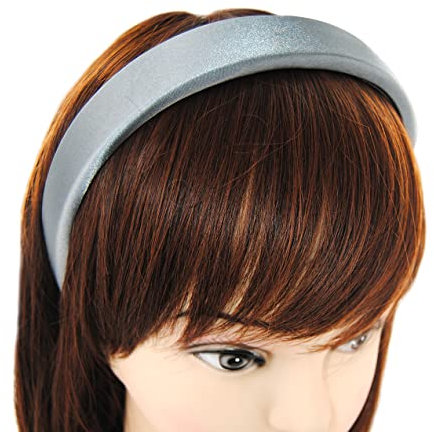 axy Haarreif mit Stoff gepolstertes Candy Colours und Satin Bezogen - Wunderschön Damen Stirnband Haarschmuck Haarreifen HRK7A (Grau)