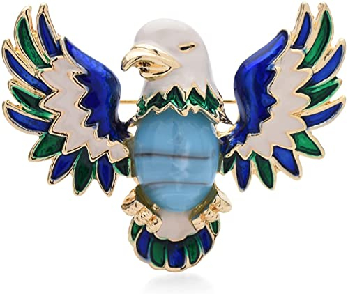ZEDARO Brosche Anstecknadel Anstecknadel Große Fliegender Adler Broschen für Frauen Blauer Emaille Schöner Vogel Party Büro Brosche Anstecknadel Geschenke