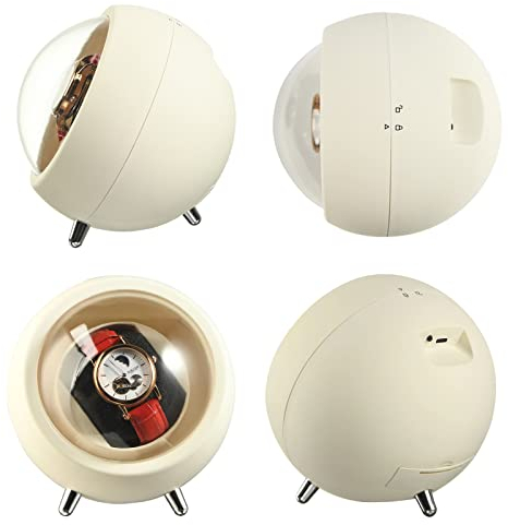 kyaoayo Uhrenbeweger, super leiser Motor Uhrenbeweger 360 Grad, Touch-Bedienfeld zuschaltbare LED-Beleuchtung, für Uhren Zimmer Wohnzimmer Schlafzimmer (Weiss)