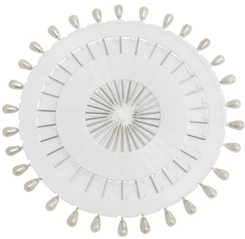 AERZETIX - C65491 - Set/Assortiment 30 stecknadeln/nähnadeln mit perlenkopf - Farbe: weiß - länge: 54 mm - aus Metall - nadeln, nähen, kurzwaren, saum, Kleidung, Stoff, nadelkonfektion