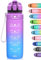 Niggeey Borraccia Sportiva Da 2l, 1,5 Litro, 1 Litro, 700ml, 500ml Bottiglia Sportiva con Indicatore del Tempo e Scala, 1 clic Aperto, Adatto per Palestra, Yoga, Bicicletta, Campeggio e Vita Familiare