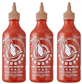 Flying Goose Sriracha Extra Garlic Hot Chilli Sauce 455ml (Pack of 3)
