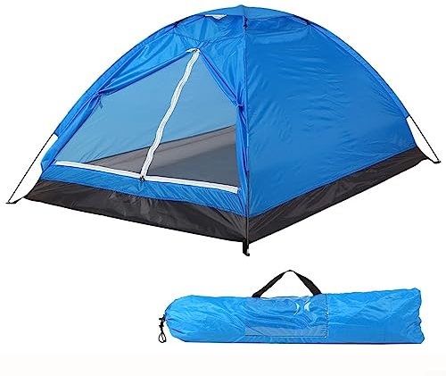 Campingzelt für 2 Personen, wasserdicht, Rucksackreisen, Zelte, einfacher Aufbau, leicht, für Wandern, Hinterhof, Blau