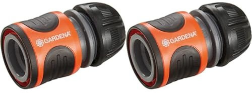 Gardena Conector, Noir/Orange, 13 mm (1/2) et 15 mm (5/8) (Lot de 2)