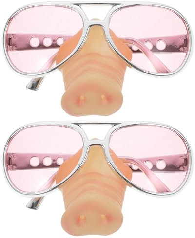 Abaodam 2 Stück Lustige Party Brille Neuheit Nase Sonnenbrillen Nase Verkleiden Brille Kleid Up Kostüm Party Brille für Foto Requisiten Fiesta Karneval Party Favor