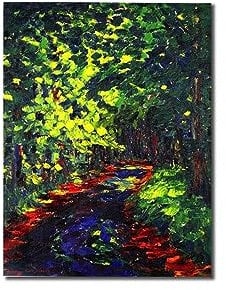 XGMDZRT Berühmte Wandkunst-Gemälde-Reproduktion: Waldstraße. Emil Nolde Kunstwerk Poster. Druck auf Leinwand. Deko-Bild für Wohnzimmer, 50x65cm nur Leinwand