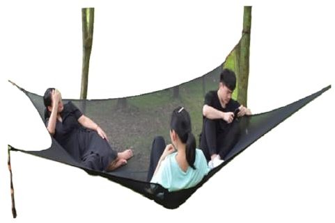 Aerial Camping Hammock Hängematte Quad Zelt für Abenteuer im Freien Multi-Person Portable Outdoor 2-4 People Zelt Reisen Quadrat 3 * 3 * 3 * 3 m