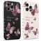 Pnakqil 2 Pezzi Cover per Apple iPhone 15 Pro Max 6.7 Carina Estetica Farfalla Romantico Disegno Viola Morbido Donne Protezione Sottile Anti Fotocamera Antiurto Silicone TPU Morbida Case