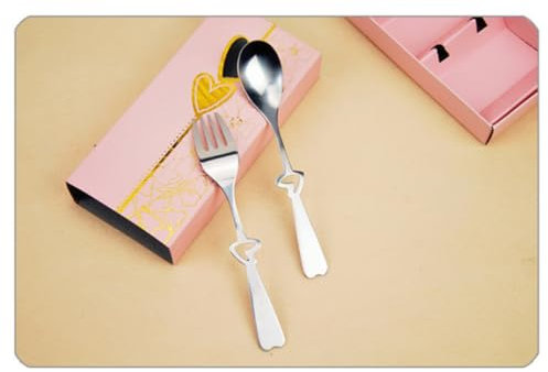 Zerodeko 2stück Edelstahl Löffel-gabel-set Edelstahlgeschirr Mit Herzförmigem Griff Praktisches Besteckset Für Reisen Picknicks Und Hausgebrauch Rostfreies Design