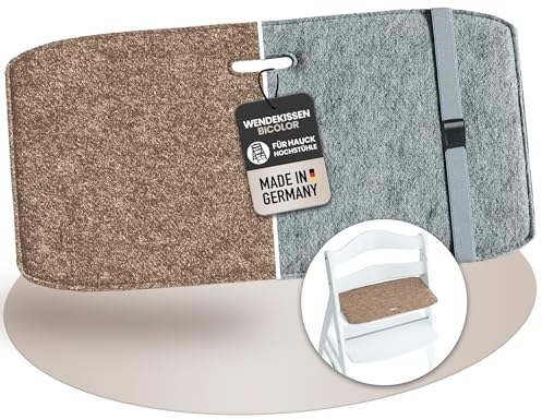 Sitzkissen Hochstuhl kompatibel mit Hauck Hochstuhl Alpha, Beta, Arketa - Made in Germany - Waschbares Hochstuhl Kissen aus upcycling rPET Filz easy and green®
